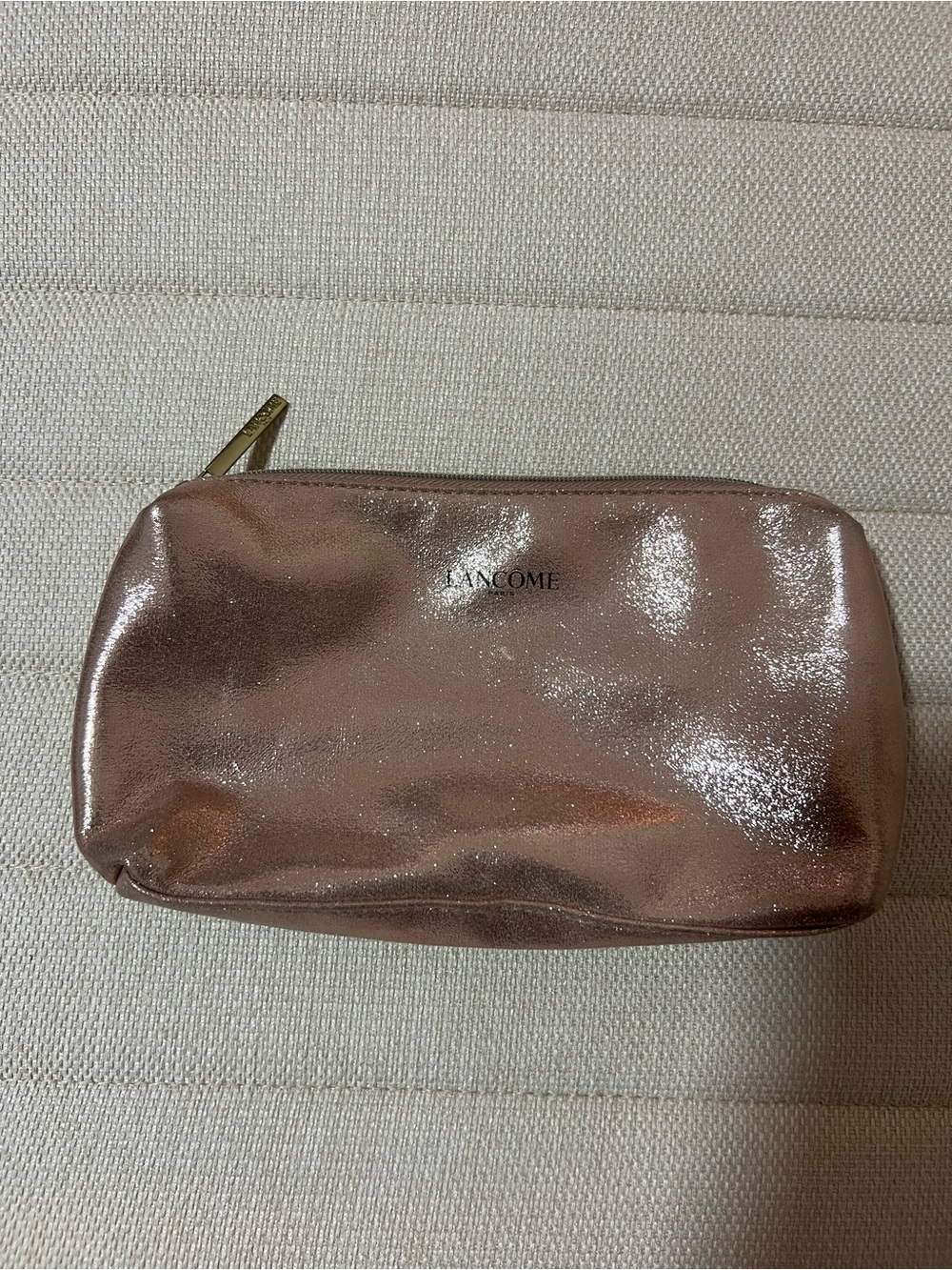 [Lancome] Metallic Rose Gold Cosmetic Pouch